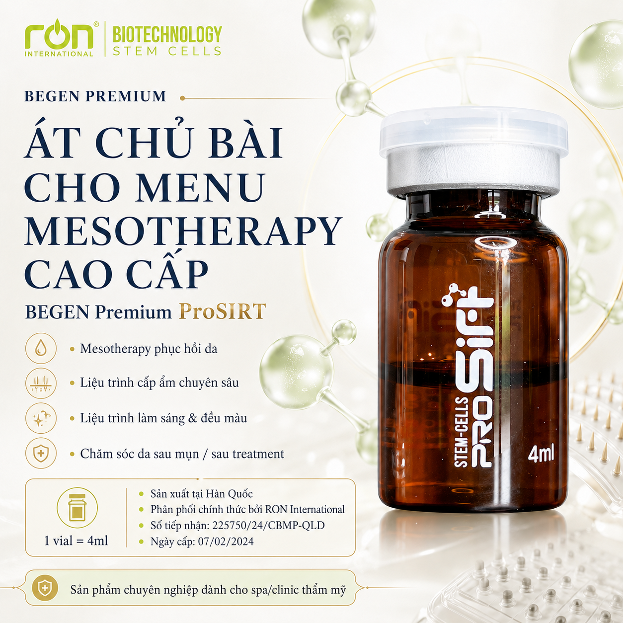 PROSIRT/ Tế Bào Gốc Điều Trị Sắc Tố, Trẻ Hóa, Trắng Da, Căng Bóng 4ml/lọ